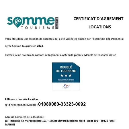 La Timonerie - Le Marquenterre 101, Acces A 50 Metres Classe 3 Etoiles 公寓 *